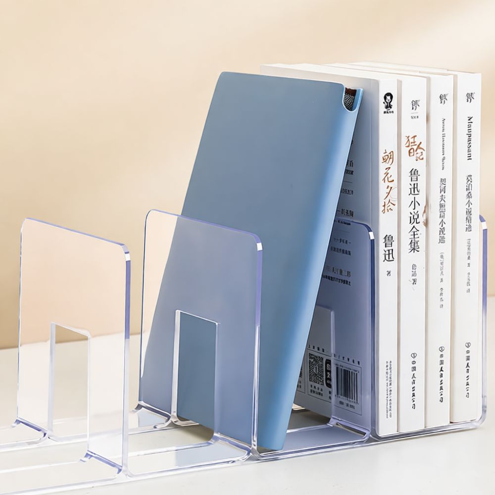 Clear Acrylic Book Stand Holder - Transparenter Acryl-Bücherständer, Schreibtisch-Organizer, verstärktes, durchsichtiges Ablagegestell