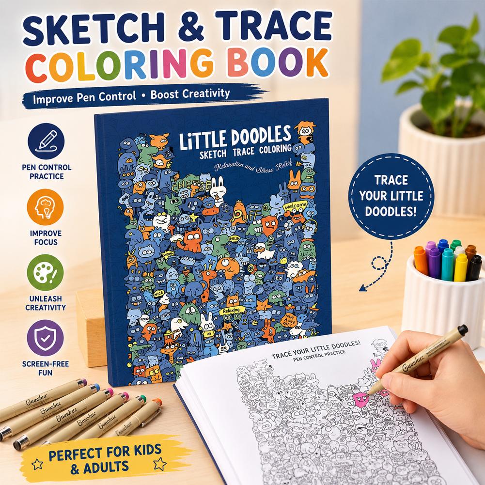Adult Coloring Book Stress Relief - Skizzen- und Malbuch, kleine Zeichnungen, Übung