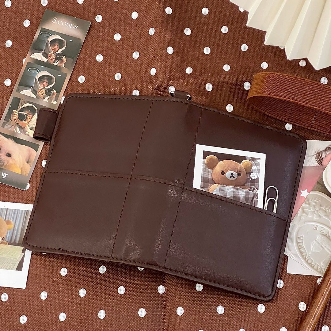 Vintage Leather Journal Notebook - Neues PU Einfaches Einfarbiges Dunkelbraunes M5