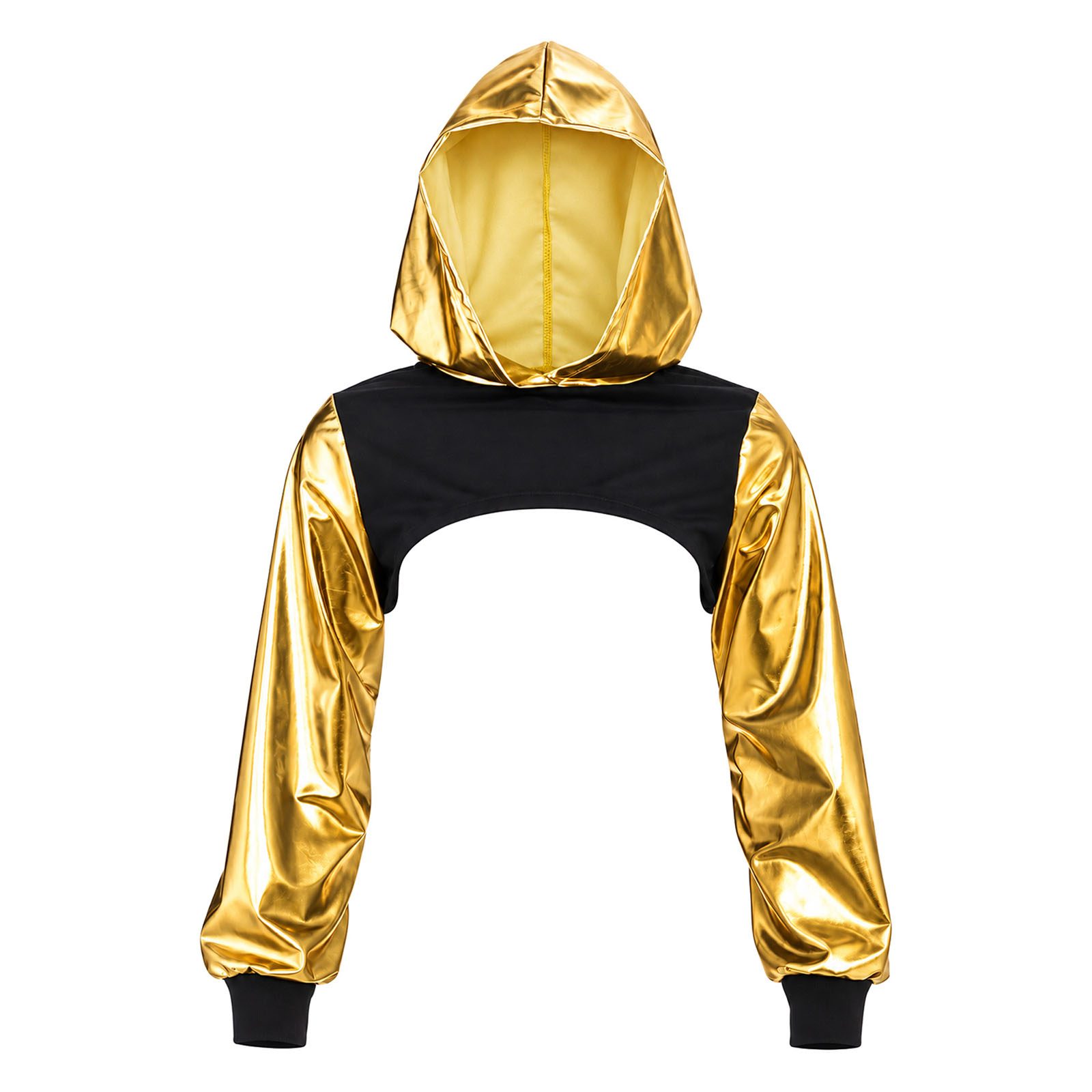 Damen Metallic Crop Hoodie Top – Music Bewertung und Preis