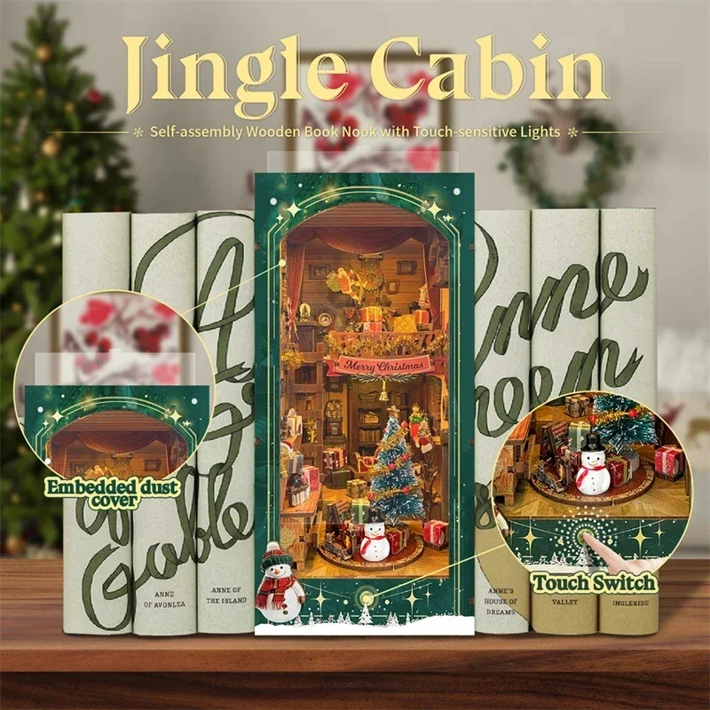 Frohe Weihnachten DIY Holz-Büc – Diy Wooden Book Nook Kit Shelf Insert Bewertung und Preis