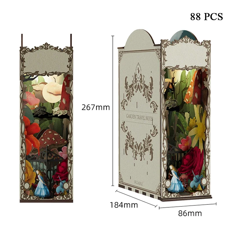 Garten Travelogue Buchstützen  – Diy Wooden Book Nook Kit Shelf Insert Bewertung und Preis
