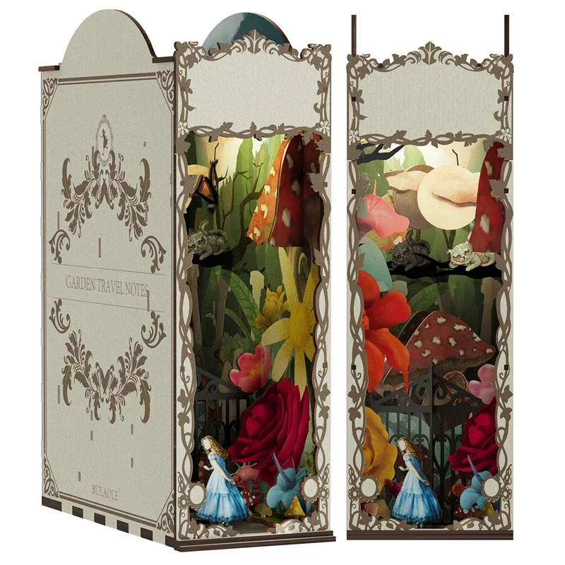 Garten Travelogue Buchstützen  – Diy Wooden Book Nook Kit Shelf Insert Bewertung und Preis