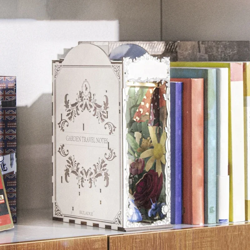 Garten Travelogue Buchstützen  – Diy Wooden Book Nook Kit Shelf Insert Bewertung und Preis